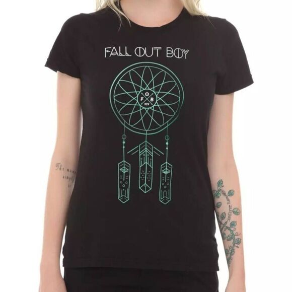Fall Out Boy M 100% cotton band tee dreamcatcher graphic alternative goth grunge - Picture 1 of 9